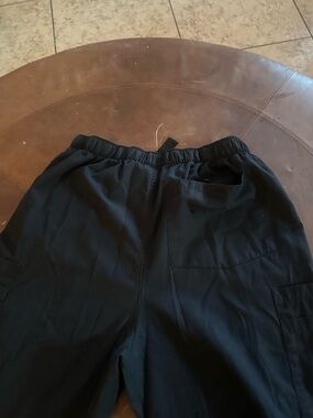 Men's Black Cargo Pants with Elastic Waist